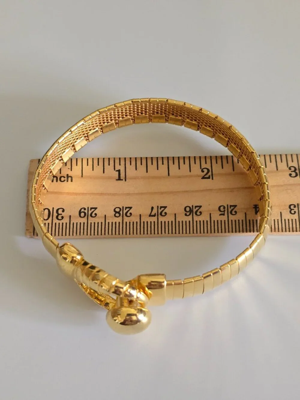 Vintage Omega mesh Bangle Bracelet Gold Tone Tubogas style gold tone flex